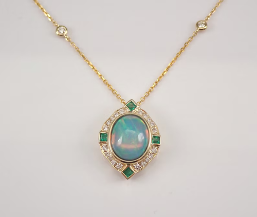 2Ct Oval Cut Fire Opal Halo Women Charm Pendant 14K Yellow Gold Plated 18 Chain - Picture 10 of 10