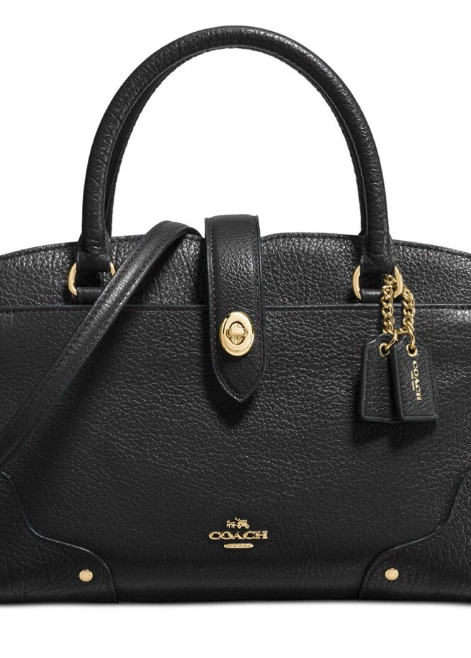 Nuova borsa a tracolla Coach 37779 Mercer Borsa a tracolla oro nero grani 24 luci in pelle