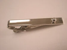 Tiny Ball Silver Tone Vintage SHIELDS BRAND Tie Bar Clip simple plain basic