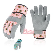 Vgo 2Pairs Kids Gloves Garden Gloves Lawing Outdoor Yard Work Gloves(KID-MF3561)