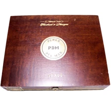 Perla Del Mar Short Robusto Shade Empty Wooden Cigar Box 9" x 7.25" x 1.75"