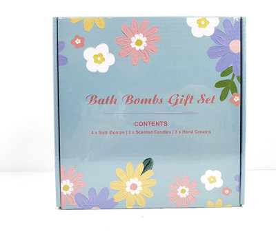 Unbranded 4 Bath Bombs 3 Scented Candles 3 Hand Creams Bath Bombs Gift Set