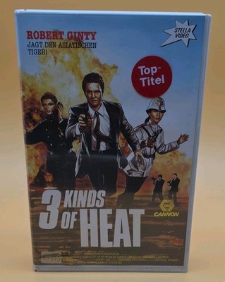 Stella Video 3 Kinds of Heat VHS Action Leslie Stevens Robert Ginty 1986
