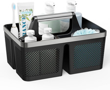 BYUNER Black Shower Caddy Portable: Plastic Bathroom Caddy Organizer with Handle