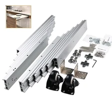 Full Extension Table Slide, Aluminum Telescopic Cabinet Table Guide Rail Hing...