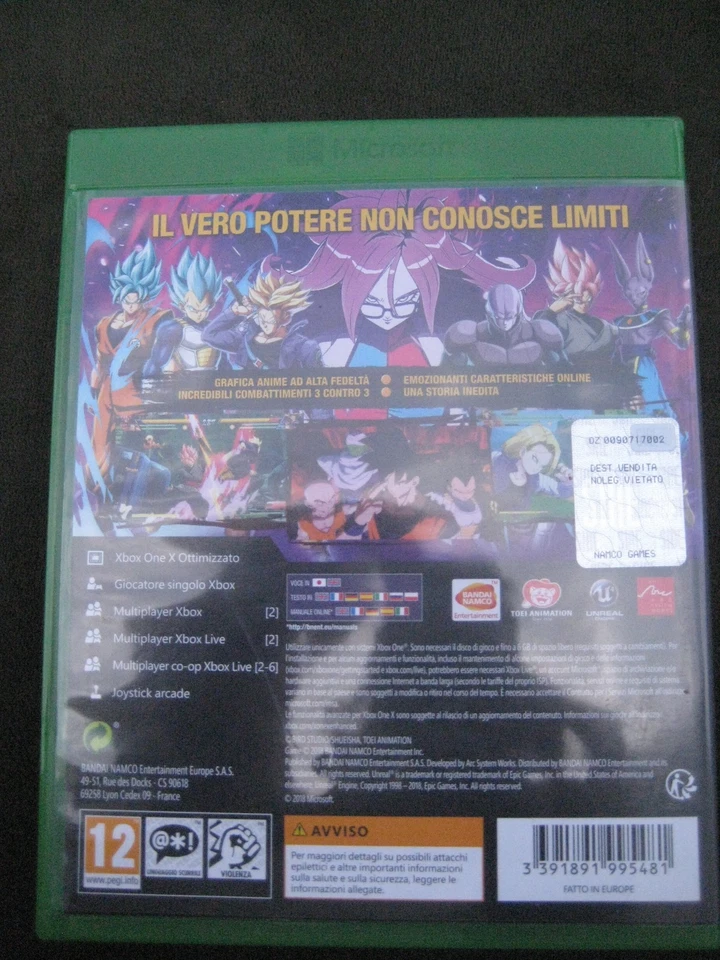 XBOX ONE/Dragon Ball FighterZ /ST VF/TBE/sans rayures, photo 3 sur 3