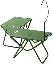 Portable Outdoor Folding Grill Table Tactical Combinable Table With Lamp Stand