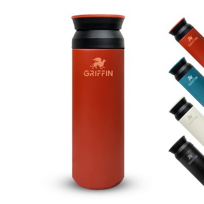 GRIFFIN Stainless Steel Thermo, Double Walled 17 Oz Mug, BPA Free, Leak Proof