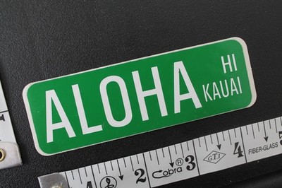 Aloha Hawaii Kauai Street Sign Island Surf Green OG V6a Vintage