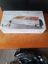 Image of Quest 16520 Stainless Steel Compact Triple Buffet Server and Warming Tray, 200W