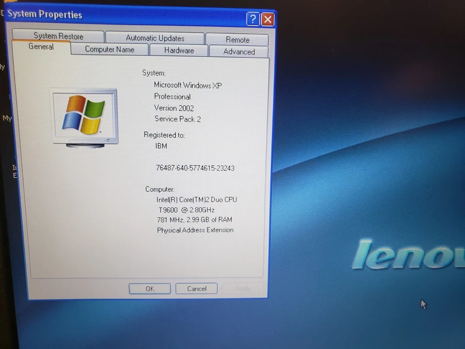 Lenovo Thinkpad T400 Laptop Core2 Duo 2.8GHz 3GB 160GB WinXP-Pro 14" Radeon - Image 3 of 4