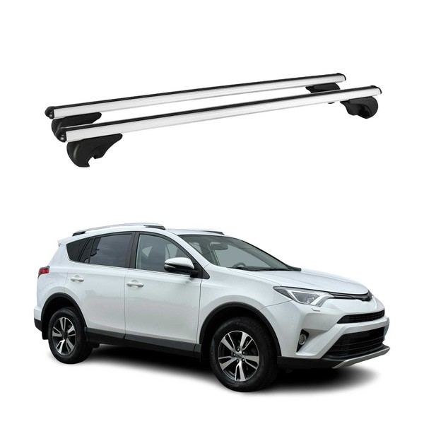 DachträGer GrundtäGer FüR Toyota RAV4 XA40 2012-2015 75Kg Alu Silber 2 Tlg-image