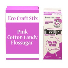 Cotton Candy Floss Sugar Eco Craft Stix-1pk Pink 1 Pack