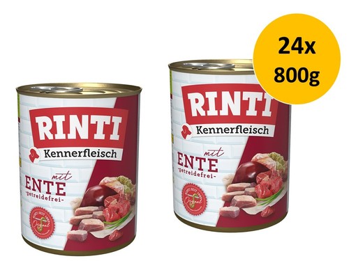 Rinti Kennerfleisch mit Ente | 24x 800g Hundefutter Sparpackung - Bild 1 von 1