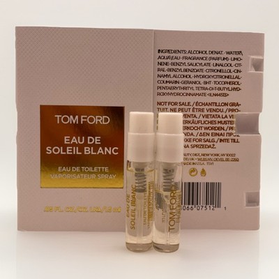 5 X Tom Ford Eau de Soleil Blanc Eau de Toilette Sample Sprays .05oz, 1.5ml Each