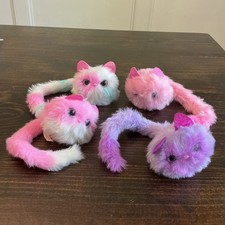Lot of 4 Pomsies Cats Interactive Wearable Kittens Plush Lights sounds Toy Works