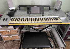 Yamaha Tyros 61-Key Electronic Keyboard Silver with Speakers, MIDI