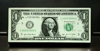 #ad One Dollar Fancy Low Serial Number Bill 2021 Five Of A Kind Zero#x27;s 0#x27;s FRN Note $15.00