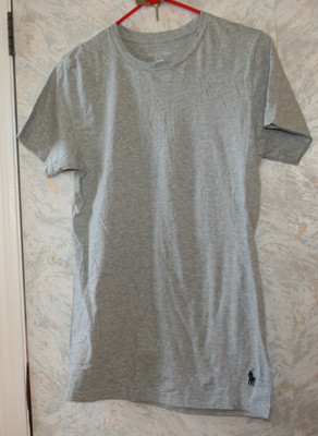 POLO RALPH LAUREN  men's t-shirt top.Size Small.Gray.Logo.100% cotton.Crew neck