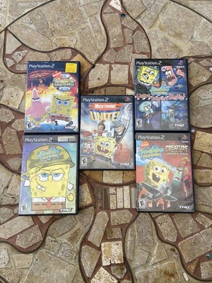 SpongeBob PS2 5 Game Lot CIB Battle Bikini Bottom Movie Nicktoons Tested