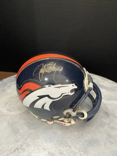 John Elway Autographed Mini Football Helmet No COA
