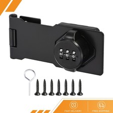 Cabinet Password Lock Rotary Hasp Door Security Latch Slide Latch Black