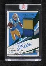 2021 Immaculate Collegiate Rookie Emerald 2/10 Demetric Felton Patch Auto 11ur