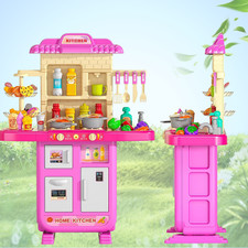 NEW Play Kitchen Playset Light Sound Spraying Sink Cooking Toy Accessories