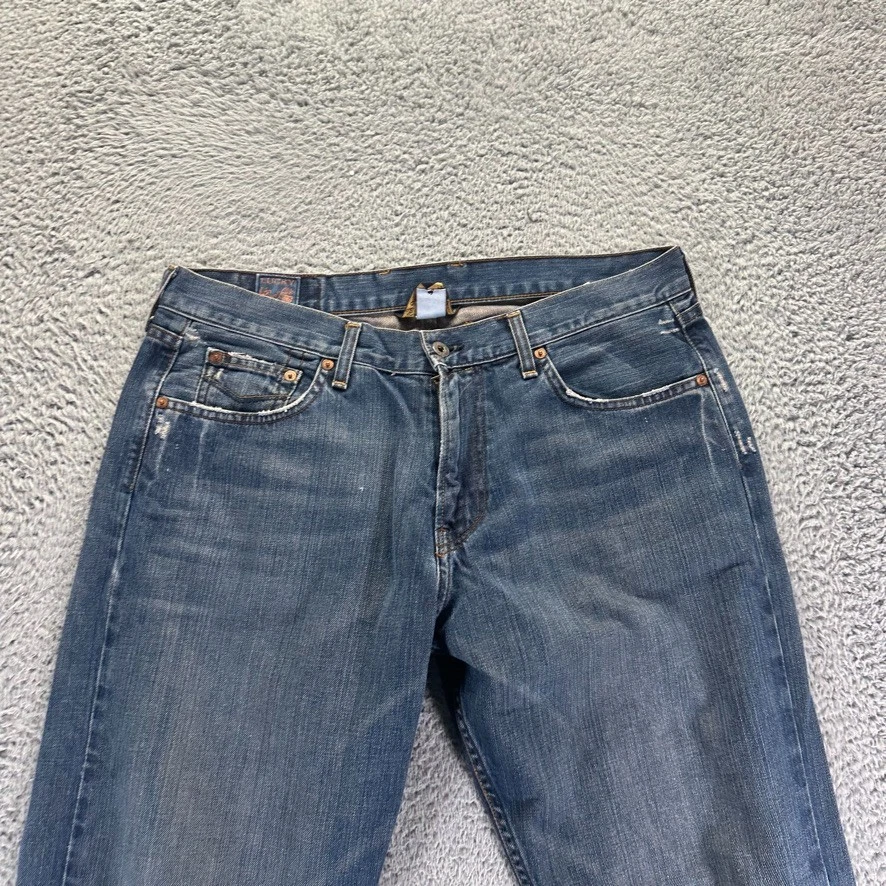 Vintage Lucky Brans Jeans Mens 34x32 Blue Santa Cruzer Loose Baggy Cotton USA - Image 2 of 4