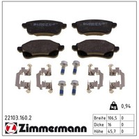 Zimmermann 22103.160.2 Bremsbelagsatz, Scheibenbremse