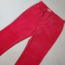 Anthropologie Pilcro Women's 29 The Yaya Mid-Rise Corduroy Crop Flare Jeans Pink