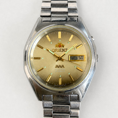 Vintage 1970's Orient AAA Crystal 21 Jewels Automatic Watch - Golden Dial