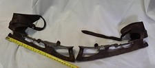 Antique B B Steel Leather Strap Hockey Ice Skates, Decorative, 11'' Blades