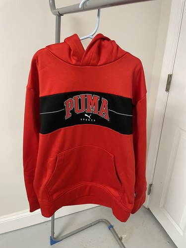 Boy's Puma Tech Fleece Hoodie Red Size Medium 10 - 12