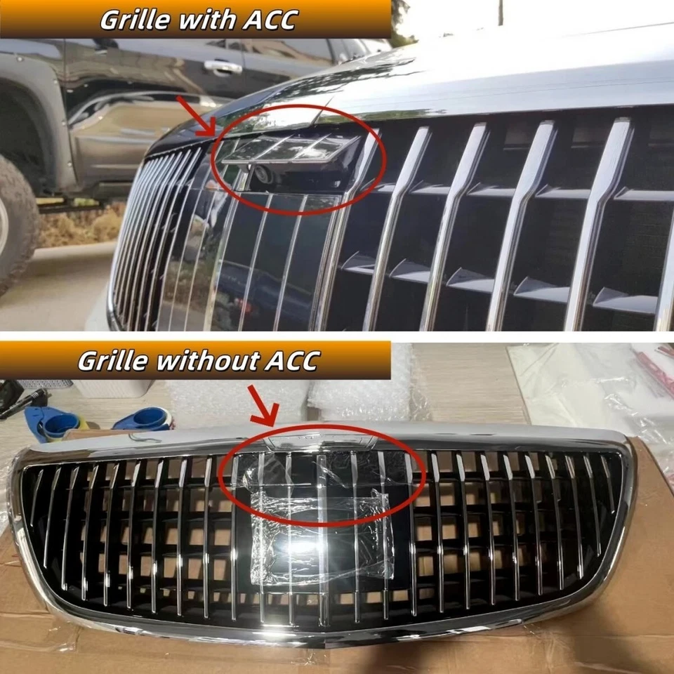 Rejilla delantera cromada ABS con ACC para Mercedes Benz W222 S450 S560 2018-2020 Foto 2 de 4