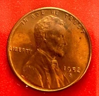 1952-S Lincoln Wheat Cent Penny GEM RED BU From an Original Bank Roll