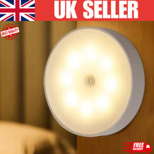8 LED Motion Sensor Night Light USB Rechargeable Wireless Magnetic Wall Cabinet