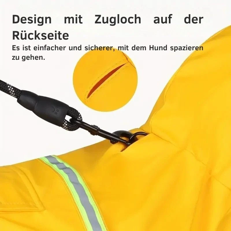 Hunderegenmantel mit Kapuze – Reflektierender Regenmantel für Hunde, Wasserdicht - Bild 2 von 4