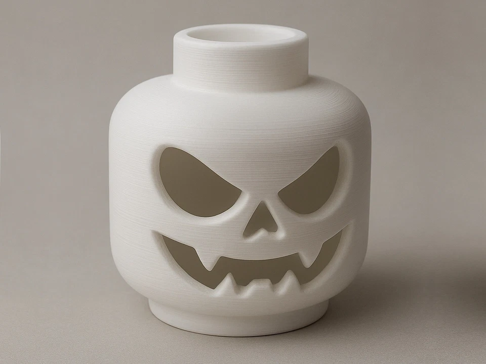 3D-печатный жуткий фонарь для Хэллоуина LEGO со светодиодной чайной лампой в комплекте для вечеринки - Изображение 2 из 2