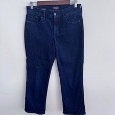 NYDJ Marilyn Straight Jeans Dark Wash Lift Tuck Technology Womens Size 6
