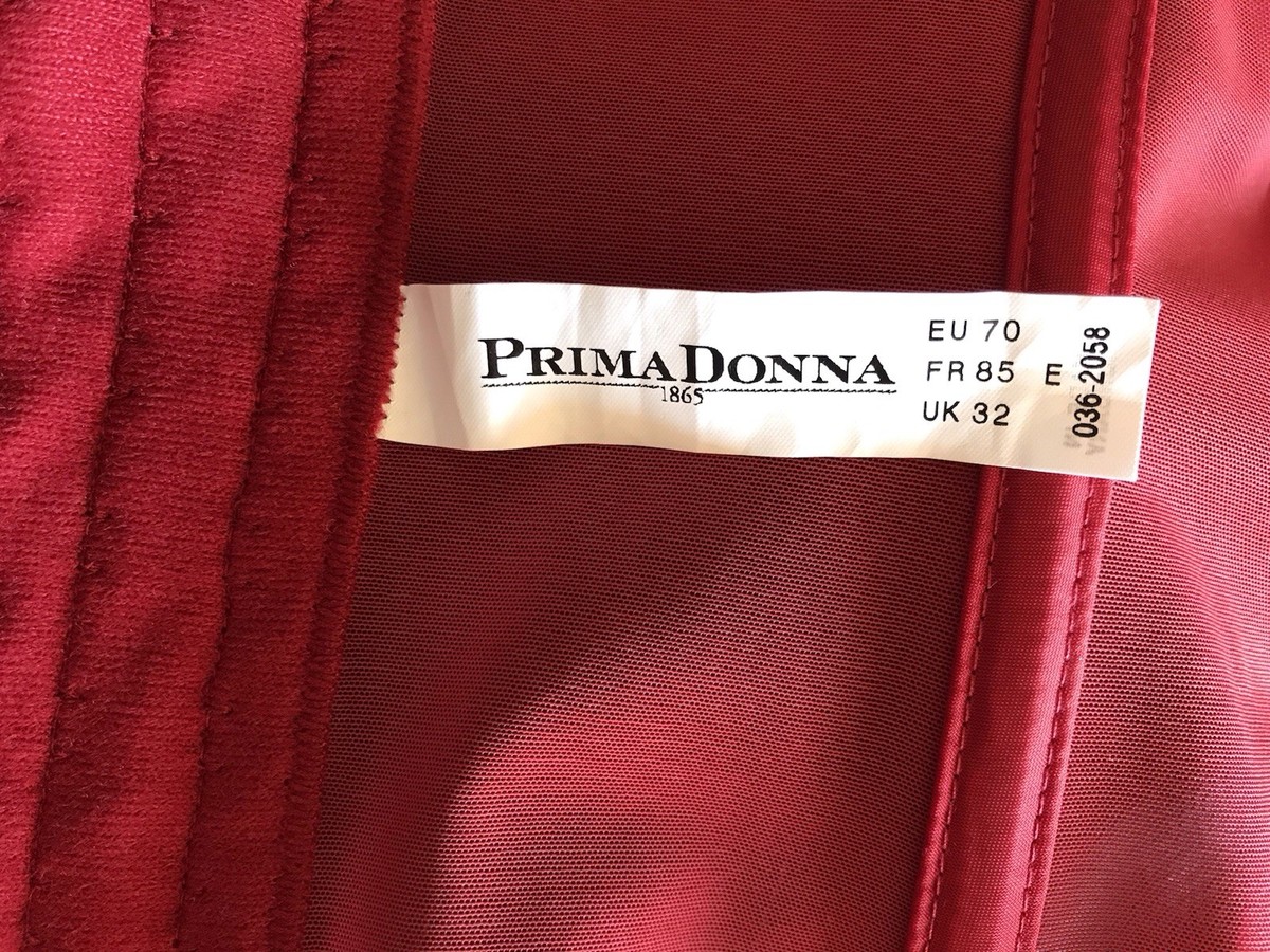 Prima Donna Red Lace Bustier Bra Garter PrimaDonna Designer 32E 32DDD Perfect View 2