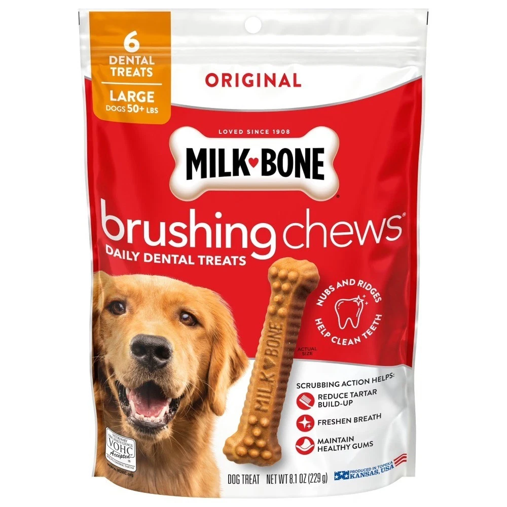 Milk Bone Brushing Chews Original Chicken Flavor Daily Dental Dog Treats Large