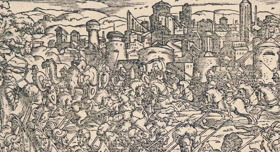 Holzschnitt, Antike Reiterschlacht, Jost Amman, Deutsch, 1568 NH 42.1-295 - Bild 4 von 4