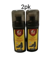 2 Bottles shoe polish liquid instant shine black 60ml each 