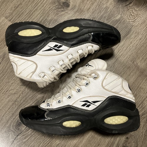 VINTAGE Reebok Question 3 Mid Black/White 4-171201 Allen Iverson Sz 9 Rare - Picture 2 of 7