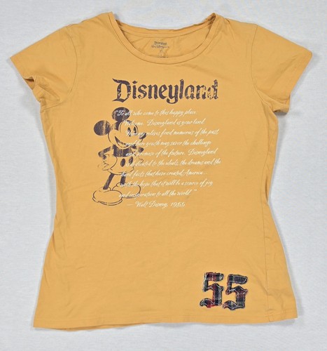 Disneyland 55th Anniversary Womens Medium Yellow Mickey Graphic T Shirt Tee