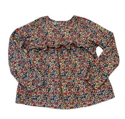 Absorba Floral Girls Blouse Red Blue Yellow Flowers Ruffle Top Size 110cm US 5