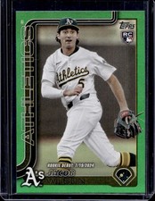 2025 Topps Update Jacob Wilson RC Green Rainbow Foil Rookie Debut #/99 Athletics