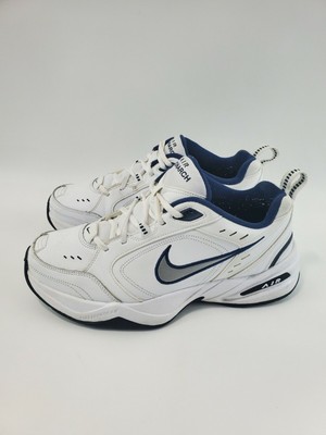 Nike Air Monarch IV 415445-102 Walking Shoes Men's Size 9.5 White Navy 885259556627 | eBay