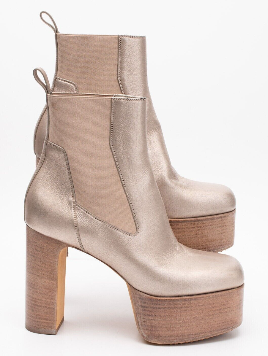 RICK OWENS Kiss Platform Heeled Leather Boot (41 EU; 8 US RICK OWENS Kiss Platform Heeled Leather Boot (41 EU; 8 US